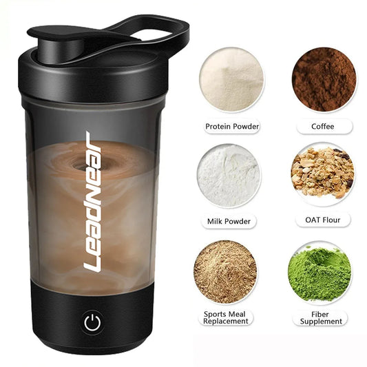 450ml USB Electric Portable Whey Protein Shaker bottle Fully Automatic Stirring Cup Rechargeable Gym BA Free Cocktail Blend
